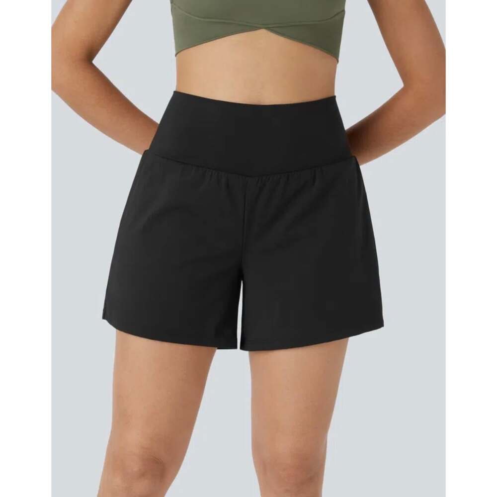 NWT Halara SoftlyZero Airy 2-in-1 Yoga Shorts Black High Waist 5” M